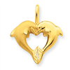 14k Dolphin Heart Pendant