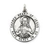 Sterling Silver Sacred Heart of Jesus Medal
