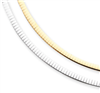 14k Two-tone Reversible 4mm Omega Necklace chain