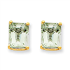 14k 9x7 Emerald Green Amethyst Earring
