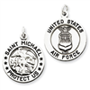 Sterling Silver Antiqued Saint Michael Air Force Medal