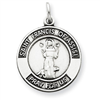 Sterling Silver Oxidized Saint Francis of Assisi Medal