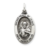 Sterling Silver Antiqued Sacred Heart of Jesus Medal