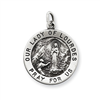 Sterling Silver Antiqued Our Lady of Lourdes Medal