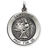 Sterling Silver Antiqued Saint Luke Medal