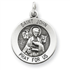 Sterling Silver Antiqued Saint John Medal