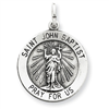 Sterling Silver Antiqued Saint John the Baptist Medal