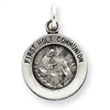 Sterling Silver Antiqued First Holy Communion Medal