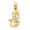 14k Diamond Seahorse Pendant