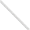 Sterling Silver 4.5mm Pave Curb Chain bracelet