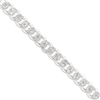 Sterling Silver 10.5mm Pave Curb Chain anklet
