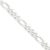 Sterling Silver 10.75mm Figaro Chain anklet