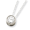 Sterling Silver CZ Pendant on 16 Chain Necklace chain