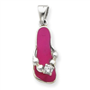 Sterling Silver Pink Flip Flop with CZ Pendant