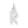 Sterling Silver Small Slanted Block Initial R Charm