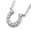 Sterling Silver CZ Horse Shoe Necklace chain