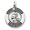 Sterling Silver Oxidized St. Gerard Medal Pendant