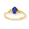 10k Polished Geniune Sapphire Birthstone Ring