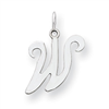 Sterling Silver Stamped Initial W