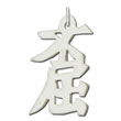 Sterling Silver "Indomitable" Kanji Chinese Symbol Charm