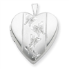 Sterling Silver 20mm with Butterflies Heart Locket chain