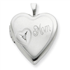 Sterling Silver 20mm Mom with Diamond Heart Locket chain
