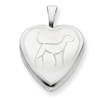 Sterling Silver 16mm Dog Heart Locket chain