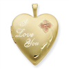 1/20 Gold Filled 20mm Enameled I Love You Heart Locket chain
