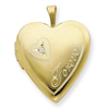 1/20 Gold Filled 20mm Diamond in Heart Forever Heart Locket chain