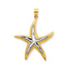 14K & Rhodium Starfish Pendant