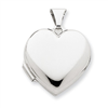 14k White Gold Domed Heart Locket