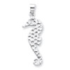Sterling Silver Polished & Textured Sea Horse Pendant