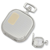 Charles Hubert 14k Gold-plated Two-tone Chrome Square Pocket Watch