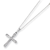 14k White Gold Diamond Fascination 18in Cross Necklace