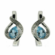 Picture of Blue Topaz Diamond Earrings