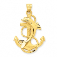 Picture of 14k Dolphin on Anchor Charm