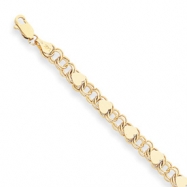 Picture of 14k Double Link with Hearts Charm Bracelet