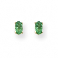 Picture of 14k 5x3mm Oval Emerald Earrings