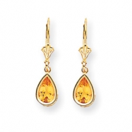 Picture of 14k 8x5mm Pear Citrine leverback earring