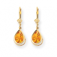 Picture of 14k 10x7mm Pear Citrine leverback earring