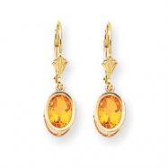 Picture of 14k 8x6mm Oval Citrine leverback earring
