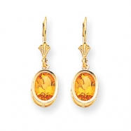 Picture of 14k 9x7mm Oval Citrine leverback earring