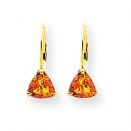 Picture of 14k 6mm Trillion Citrine leverback earring
