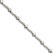 Picture of 14k White Gold 7in Holds 14 2.6mm Stones .98ct Bar Link Tennis Bracelet Mou