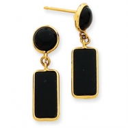 Picture of 14k Onyx Rectangle Dangle Post Earrings