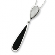 Picture of Sterling Silver Onyx/MOP Pendant w/Chain chain
