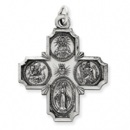Picture of Sterling Silver Antiqued 4-way Medal