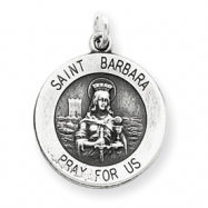 Picture of Sterling Silver Antiqued Saint Barbara Medal