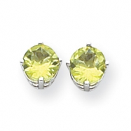 Picture of 14k White Gold 6mm Peridot earring