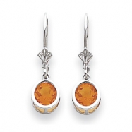 Picture of 14k White Gold 6mm Citrine leverback earring
